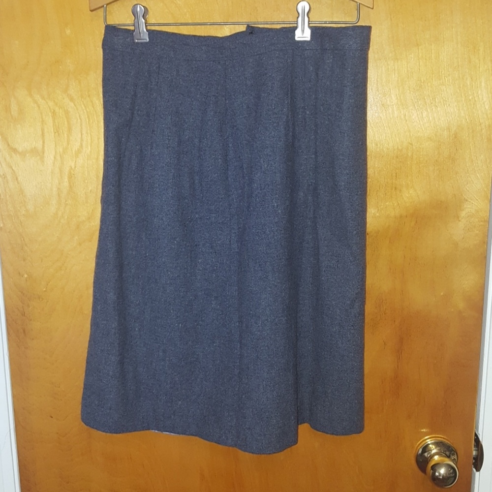 Handmade charcoal gray wool skirt